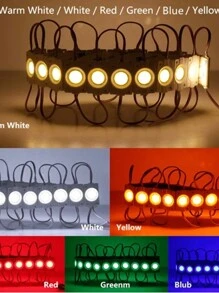 Modulo de LED COB diseño publicitario, señalización retroiluminada, resistente al agua 12v 10Uds - Amarillo - Ver 5