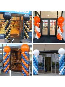 1 pieza/2 piezas Soporte de columna de globos, kit ajustable de soporte de globos de 2 m con base telescópica para decoraciones de boda, cumpleaños y fiesta de graduación, puede haber manchas - Multicolor - Ver 4