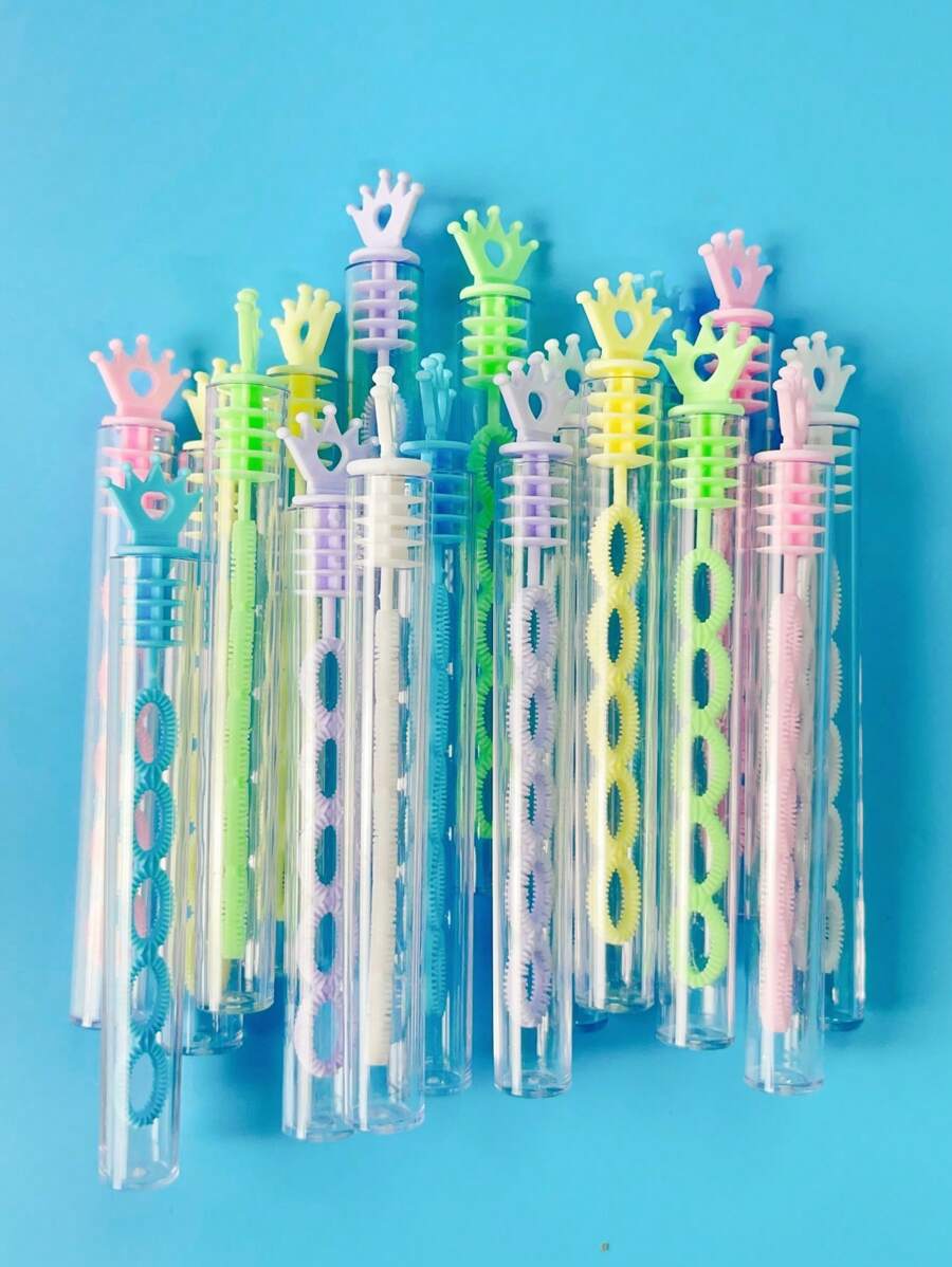 18pcs New Style 5-Hole Multi-Color Crown Bubble Wand For Wedding And Parties, Bubble Blower For Party Decorations - Color Mixing - View 1