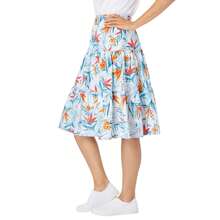 Woman Within Plus Size Elastic-Waist Knit Tiered Skirt - NGÓI MÀU NƯỚC ĐEN - Xem 2