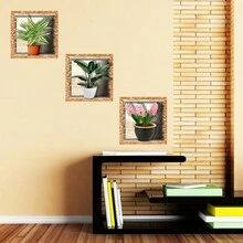 3pcs 3D Wall Cabinet Sticker, Peel And Stick Wall Stickers, For Kitchen Backsplash, Bathroom Renovation Decoration, Room Living Room Home Wall Decor - Multicolor - View 8