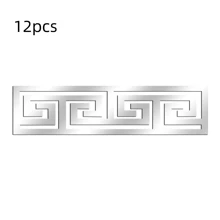 12入組20cm x 5cm / 7.87英寸 x 1.96英寸現代幾何鏡貼紙組合，時尚牆壁裝飾自粘亞克力腰線鏡貼紙，適用於客廳，臥室和浴室的可拆式易安裝家居裝飾 - 彩色 - 查看 16