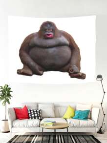 A Cute And Funny Chimpanzee Tapestry, Polyester Wall Art Tapestry For Aesthetic Home Decoration, Suitable For Living Room, Bedroom, Dormitory Walls, Wall Hanging Style, Ideal Gift For Wall Art, Wall Decoration, Background Decoration And Room Decoration,Christmas