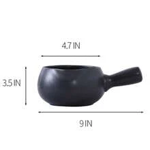 1入家用陶瓷牛奶壺，天然氣特製燉麵鍋，小型沙鍋 - 黑色 - 查看 2