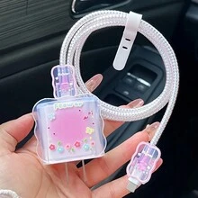 5 Cái/bộ Bộ bảo vệ cáp dữ liệu thiết kế cầu vồng hoạt hình tương thích với bộ sạc iPhone, vỏ bảo vệ để tránh vỡ, trầy xước và bụi bẩn - Nhiều màu - Xem 4