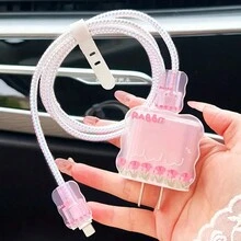 5 Cái/bộ Bộ bảo vệ cáp dữ liệu thiết kế cầu vồng hoạt hình tương thích với bộ sạc iPhone, vỏ bảo vệ để tránh vỡ, trầy xước và bụi bẩn - Nhiều màu - Xem 3