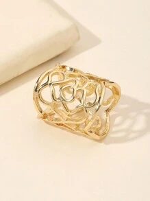 1 件装女士锌合金玫瑰花圆柱形简约围巾固定装饰带丝巾扣情人节 - A - 查看 5