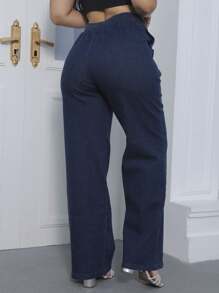 Women Jeans - 藍色 - 查看 2
