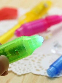 1pc/7pcs Plastic Invisible Ink Pen With UV Light, Multi-Functional Magic Light Pen For Money Detection And Secret Writing Back To School - Multicolor - View 3