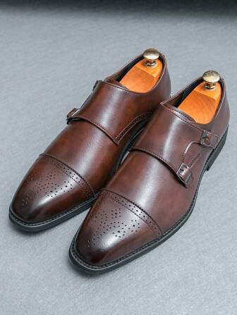 Fashionable Loafers For Men, British Business Formal Shoes With Thick Soles For Hairstylists And Youth Brock Leisure Shoes