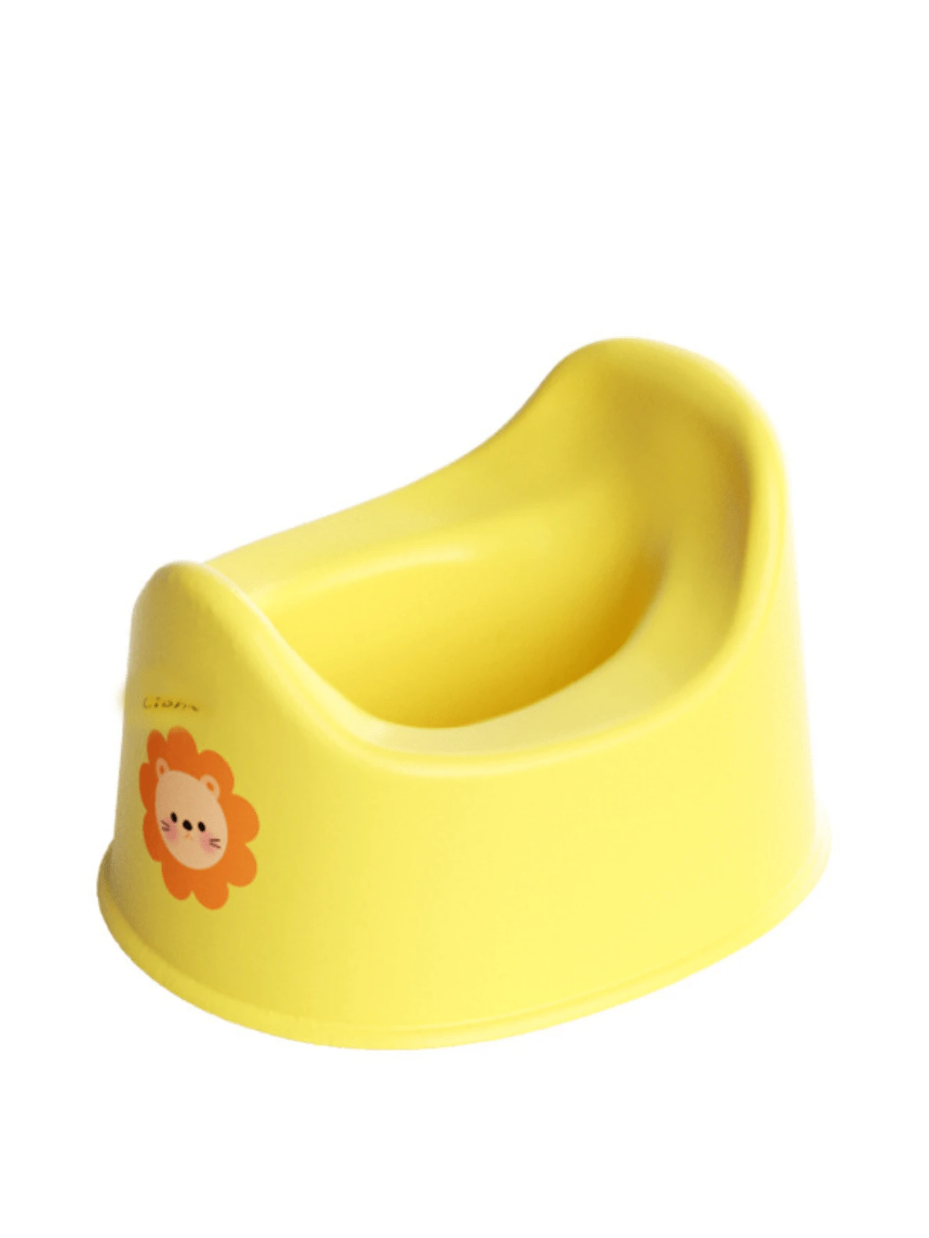 1pc Baby Potty With Lion Pattern Design - Yellow - View 1