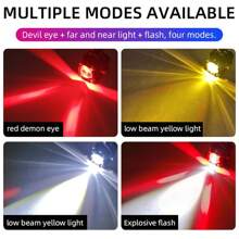 Auxiliary Headlights Magnifying Light Led Spot Light For Motorcycle Devil Eye 2pcs Blue Light And Red Light - Devil's Eye With Red Light - View 2