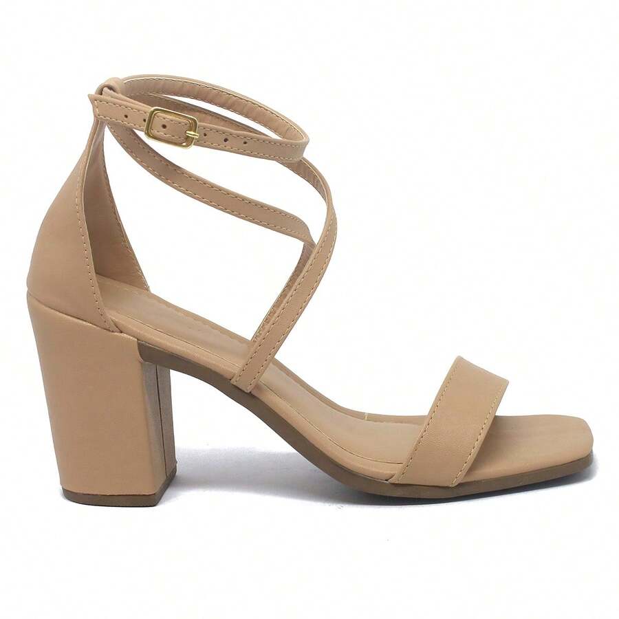Women Heeled Sandals - Màu be - Xem 1