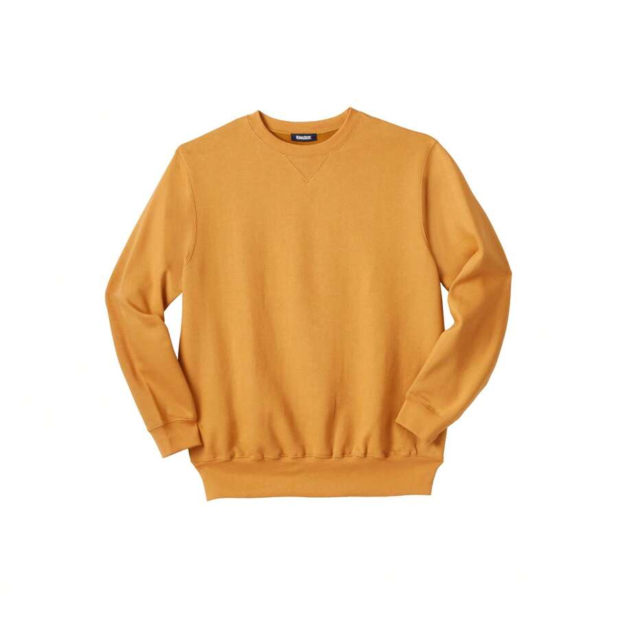 KingSize Men's Big & Tall Fleece Crewneck Sweatshirt - GỖ - Xem 1
