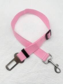 1 pieza Cuerda de seguridad ajustable para mascotas en rosa, se puede usar como arnés de coche para perros, accesorios para salidas de perros