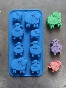 1 Khuôn kẹo silicon, khuôn sôcôla silicon hình cừu 3D cho lễ Eid Al Adha, chống dính và dễ lấy khuôn ra. Khuôn silicon này có thể dùng để làm sôcôla, kẹo, bánh nướng, bánh ngọt. Thích hợp cho lễ Eid Al Adha, Lễ Phục Sinh, Lễ Tạ Ơn. - Màu xanh lam - Xem 7
