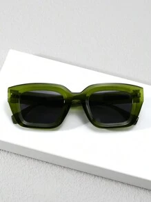 1pc Men Thickened Concave Surface Rectangular Eyeglasses Frame, Street Beach Multi-Functional Fashion Glasses Shades Accessories Beach Accessories Glasses Shades Looks Street Style And Suit For Sweater Jacket Sweatshirt Hoodie Leather Pants And Cargo Pants For Summer Beach Vacation,Outdoor,Travel - Multicolor - View 5