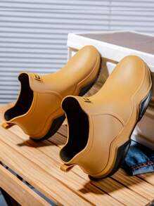 1 par de botas de lluvia cortas antideslizantes para mujeres, zapatos de gelatina impermeables, ligeros y duraderos para uso al aire libre, zapatos de agua de moda, botas impermeables para hombres, sobrecalzado unisex
