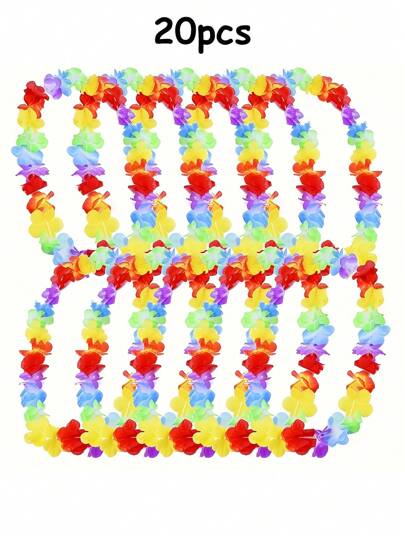 10pcs,Hawaii Garland Necklace Tropical Hawaii Flower Theme Party Favors Headbands Holiday Wedding Beach Birthday Decorations Party Supplies Wreaths Headbands Holiday Wedding Beach Birthday Decorations,Christmas