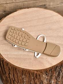 Sandales plates style de fée à bout ouvert pour femmes, tongs d'été à la mode et polyvalentes avec un orteil carré