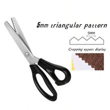 1pc Stainless Steel Lace Scissors, Triangle/Wave/Crescent Teeth Shape, DIY Sewing Fabric Clothing Handicraft Fabric Lace Scissors Back To School