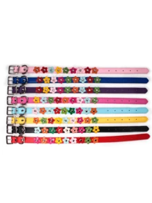 1 Pc Chất Liệu PU Vòng Cổ Cho Thú Cưng Vòng Cổ Cho Chó, Họa Tiết Hoa Cổ Áo Dễ Thương Và Thú Vị, Kích Thước Có Thể Điều Chỉnh, Nhiều Màu Sắc Tùy Chọn, Thích Hợp Cho Chó Và Mèo Cỡ Nhỏ Và Vừa - Màu Hồng Tươi - Xem 3