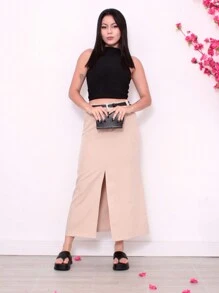 Women Skirts - Màu be nhạt - Xem 2