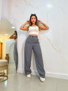 Women Pants - 中灰色 - 查看 2