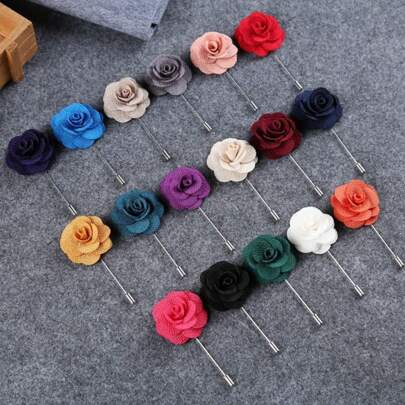 Elegante alfiler de solapa de camelias hecho a mano para hombres - 17 colores, broche de flor de aleación para bodas, accesorio de novio de moda e idea de regalo única para el Día de San Valentín, pasador de San Valentín para ropa, bolso, encanto de mochila escolar KPOP, suministros para maestros, encantos de bolsa, accesorios de otoño-invierno lindos, adecuados para adolescentes, jóvenes, hombres, casual, al aire libre, atlético, vacaciones, regalos de graduación, cumpleaños, uso diario, Halloween, Navidad