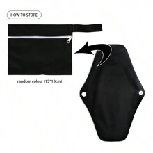 5pcs Set 1pc Random Colours Mini Wet Bag +5pcs Cloth Mama Cloth/Menstrual Pads/Reusable Sanitary Pads/Panty Liners(Black)