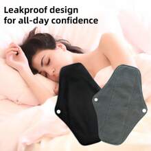 5pcs Set 1pc Random Colours Mini Wet Bag +5pcs Cloth Mama Cloth/Menstrual Pads/Reusable Sanitary Pads/Panty Liners(Black)