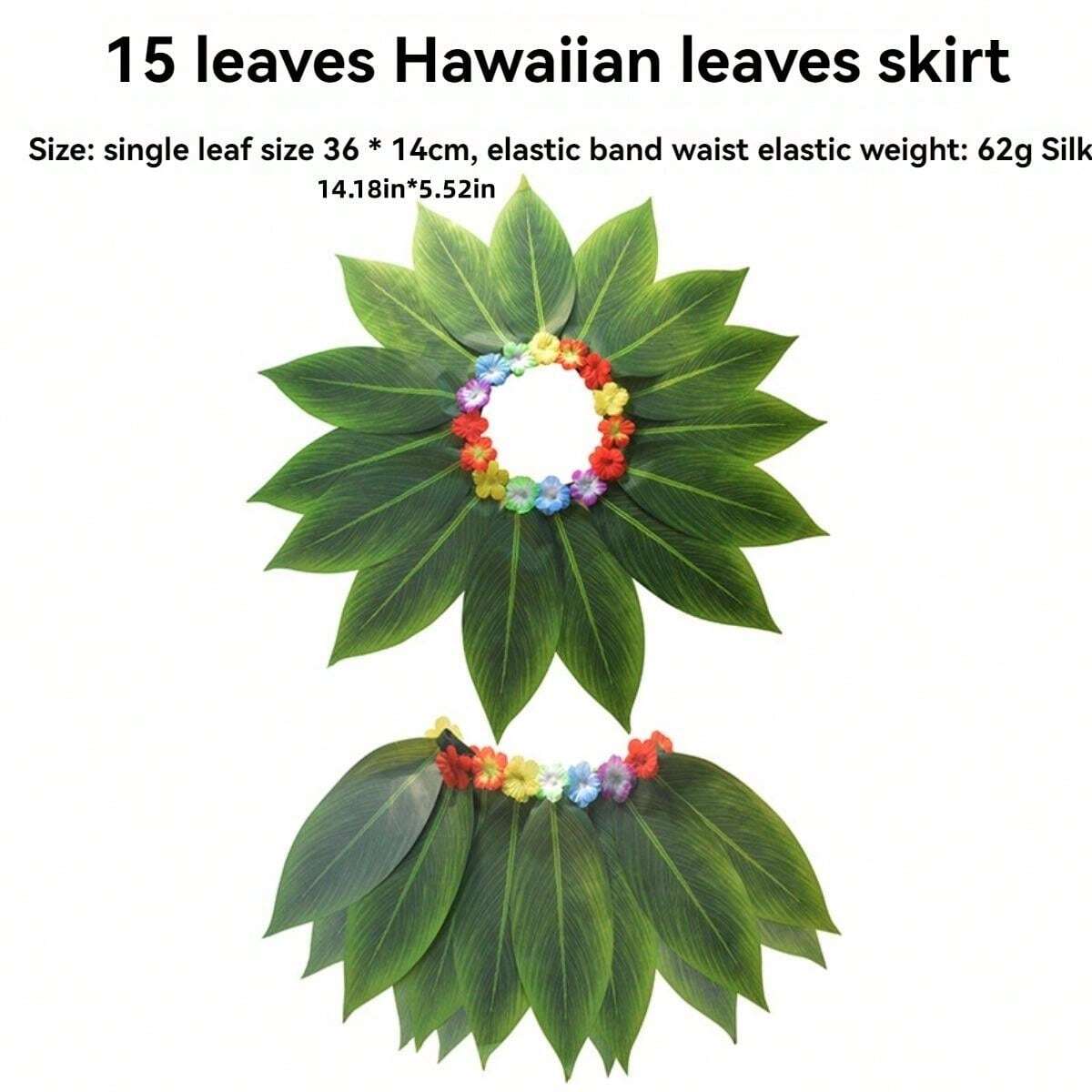 1pc Grass Skirt Dance Costume, Simulation Leaf Skirt, Beach Festival