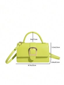 Fashionable Minimalist Shoulder Bag For Women, Simple And Stylish Small Square Bag In Solid Color - Green - View 3