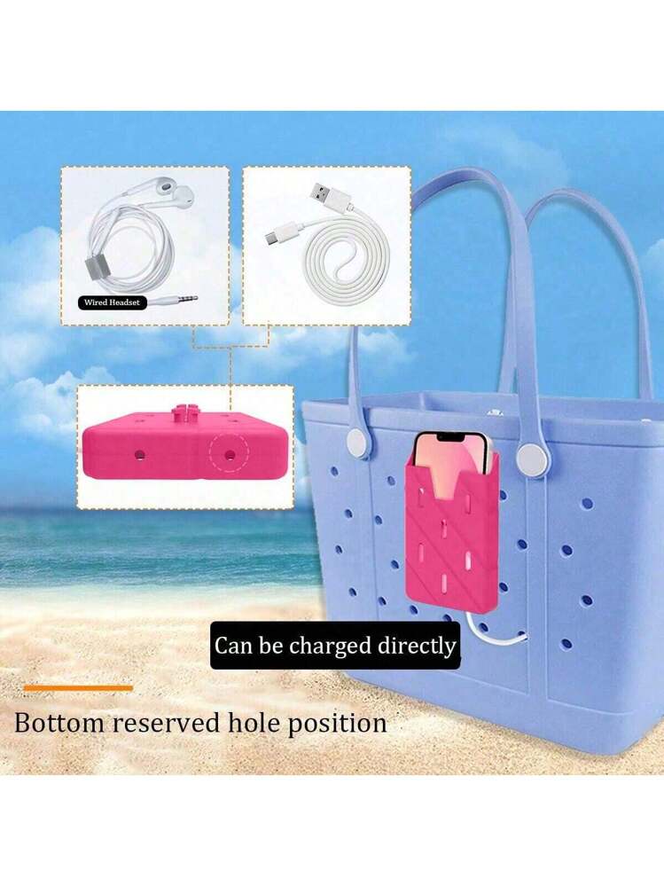 Porta cellulare per accessori di borse Bogg, divisore di tasche e custodia in silicone per telefono con supporto a mano libero e porta-bicchieri per tutti i telefoni, riutilizzabile e in gomma per