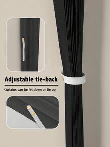 1pc Magnetic Folding Shower Curtain - Waterproof Pleated Accordion Style For Daily & Hotel Use - Black - View 9