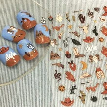 1pc 5D Thin Flexible Adhesive Retro American Western Cowboy Nail Art Stickers And Decals For Journal, Phone, And DIY Crafts