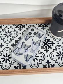 1 pieza Funda de teléfono transparente con mariposa negra estilo "Fairycore" personalizada, con funda suave 3D de ola completa anti-caída para Spark/Go/8C/9/10/10C/PRO/Camon/20/2022/2023/2024/Infinix/Smart/6/7/Pop/Pro/Hot/12/I/Play/30/Note/Vip, estilo INS, europea y americana - Multicolor - Ver 8