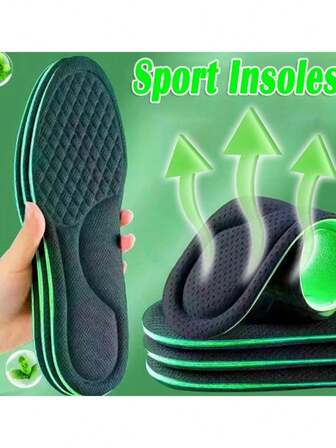 2 Pieces Of Non-Tiring Sports Insoles For Long Standing, Sweat-Absorbing, Breathable, Deodorizing, Shock-Absorbing Soft Sole Comfortable Massage Insoles For Both Men And Women, Shoes Accessories Gift Ideas