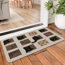 1 Thảm trải sàn nhà bếp họa tiết mèo đen 3D hoạt hình, Thảm bảo vệ chống trượt bằng polyester, thích hợp cho lối vào trong nhà/ngoài trời, cửa ra vào, khô nhanh, bền tự nhiên, dễ lau chùi, sử dụng cho giặt ủi, phòng tắm - Nhiều màu - Xem 15