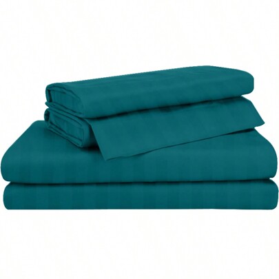 Juego de Sábanas Grabadas a Rayas, Tacto Algodón