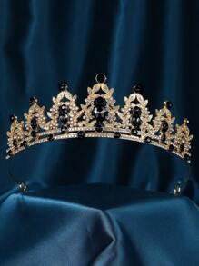 婚禮髮飾水晶新娘頭飾皇冠銀色冕帶長面紗頭飾頭飾頭部珠寶 - 彩色 - 查看 15