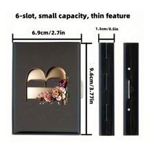 26 Letters Ultra Thin Version Card Double-Sided Colored Pattern RFID Metal Wallet ID Credit Card Men Business ID Credit Card Protector Wallet Card Holder For Men RFID Wallet Card Wallet Wallet Keychain - Black - View 5