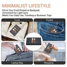 26 Letters Ultra Thin Version Card Double-Sided Colored Pattern RFID Metal Wallet ID Credit Card Men Business ID Credit Card Protector Wallet Card Holder For Men RFID Wallet Card Wallet Wallet Keychain - Black - View 13