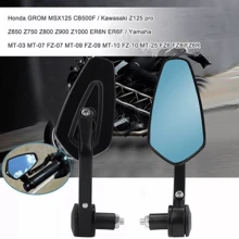 Espejo Universal de Motocicleta, Reflector de Manillar de Motocicleta para Manillar Hueco de 7/8 pulgadas ( 22mm), Anti Vibración y Anti Deslumbramiento - Negro - Ver 9