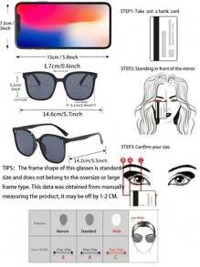 3副时尚女士简约镶钻街头风眼镜，适合日常装饰、沙滩配饰，夏季海滩度假、户外活动、旅行必备。 - 彩色 - 查看 6