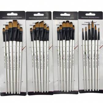 6Pcs Artist Paint Brushes Set For Acrylic Oil Watercolor Gouache Paint By Numbers, Art Face And Body Professional Miniatures Painting Kits With Anti-Shedding Nylon Hair Tips Paintbrushes Back To School