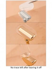 60/120/200/400片装圆形/椭圆形/条形透明美甲展示架胶带，双面美甲展示架，坚固的自粘可移除贴纸，美甲沙龙DIY辅助固定工具，美甲用品，美甲工具，美甲艺术工具，返校季，美甲，美甲工具（适用于按压式美甲） - 彩色 - 查看 2