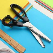 1pc Stainless Steel Lace Scissors, Triangle/Wave/Crescent Teeth Shape, DIY Sewing Fabric Clothing Handicraft Fabric Lace Scissors Back To School