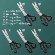 1pc Stainless Steel Lace Scissors, Triangle/Wave/Crescent Teeth Shape, DIY Sewing Fabric Clothing Handicraft Fabric Lace Scissors Back To School