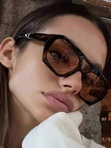 Gafas de moda con doble puente cuadrado vintage, gafas de lente de océano de alta gama retro para fiestas de playa al aire libre, gafas de moda de estilo callejero para mujeres, accesorios de playa para mujeres, para verano, playa, vacaciones, al aire libre y viajes